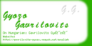 gyozo gavrilovits business card